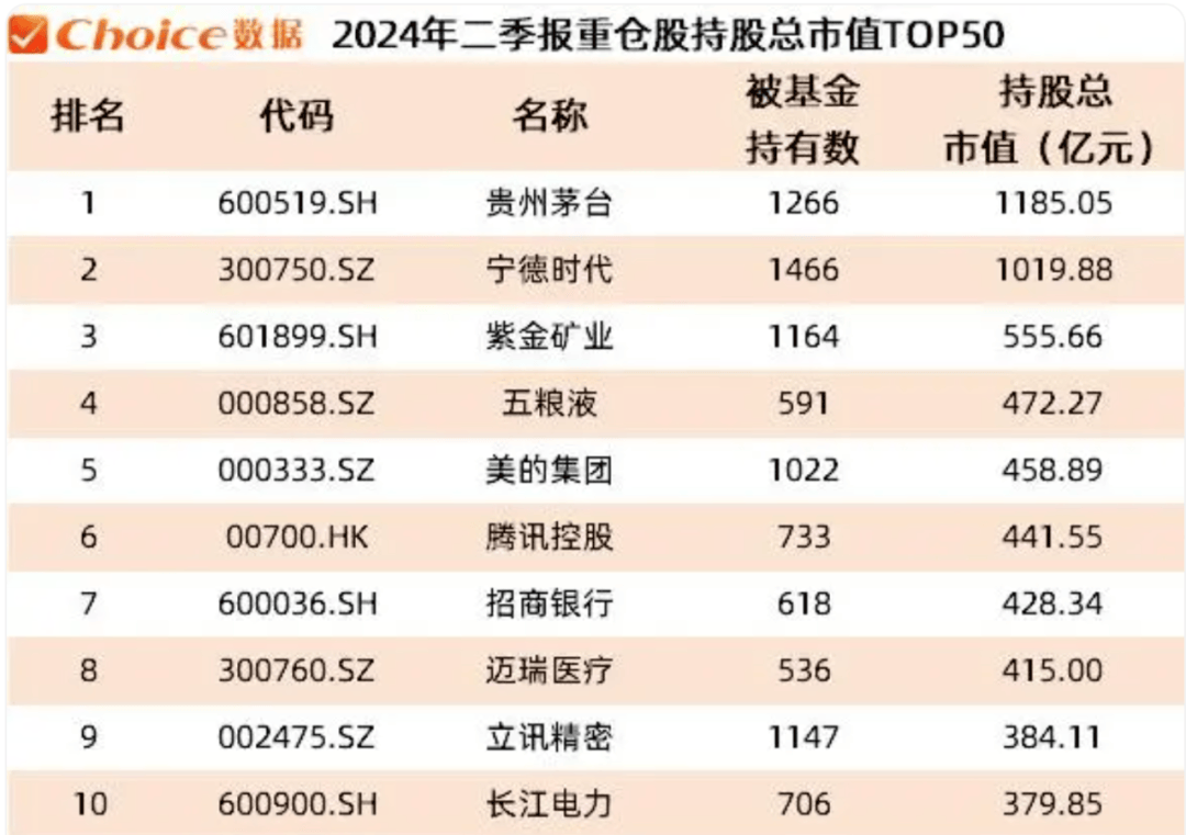 公募基金隐形重仓股揭晓 电子医药持仓市值最高