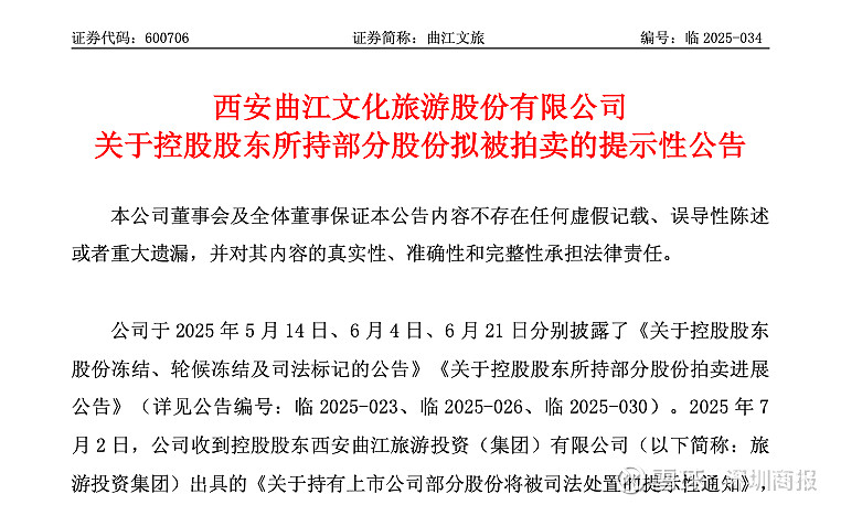 金浦钛业控股股东所持2000万股股份将被司法拍卖