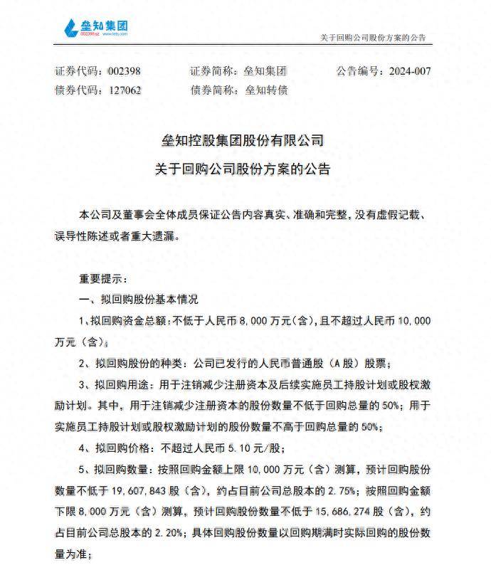 宇新股份:拟5000万元―8000万元回购公司股份